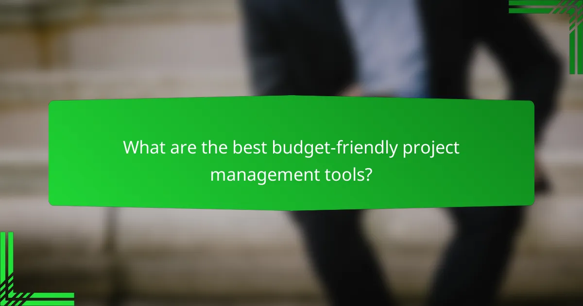 What are the best budget-friendly project management tools?