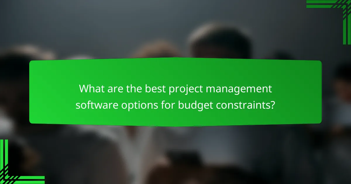 What are the best project management software options for budget constraints?