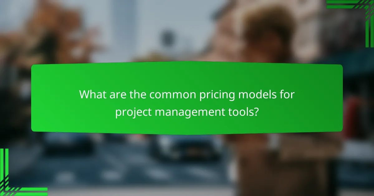 What are the common pricing models for project management tools?
