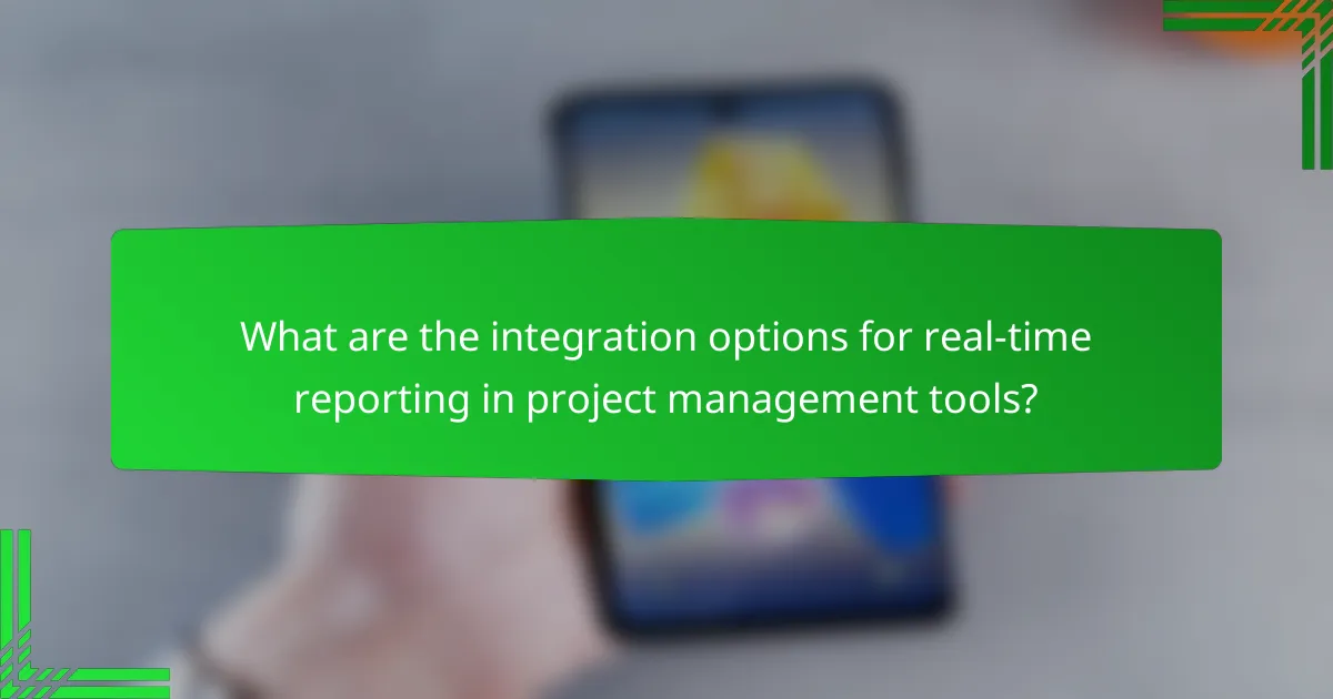 What are the integration options for real-time reporting in project management tools?