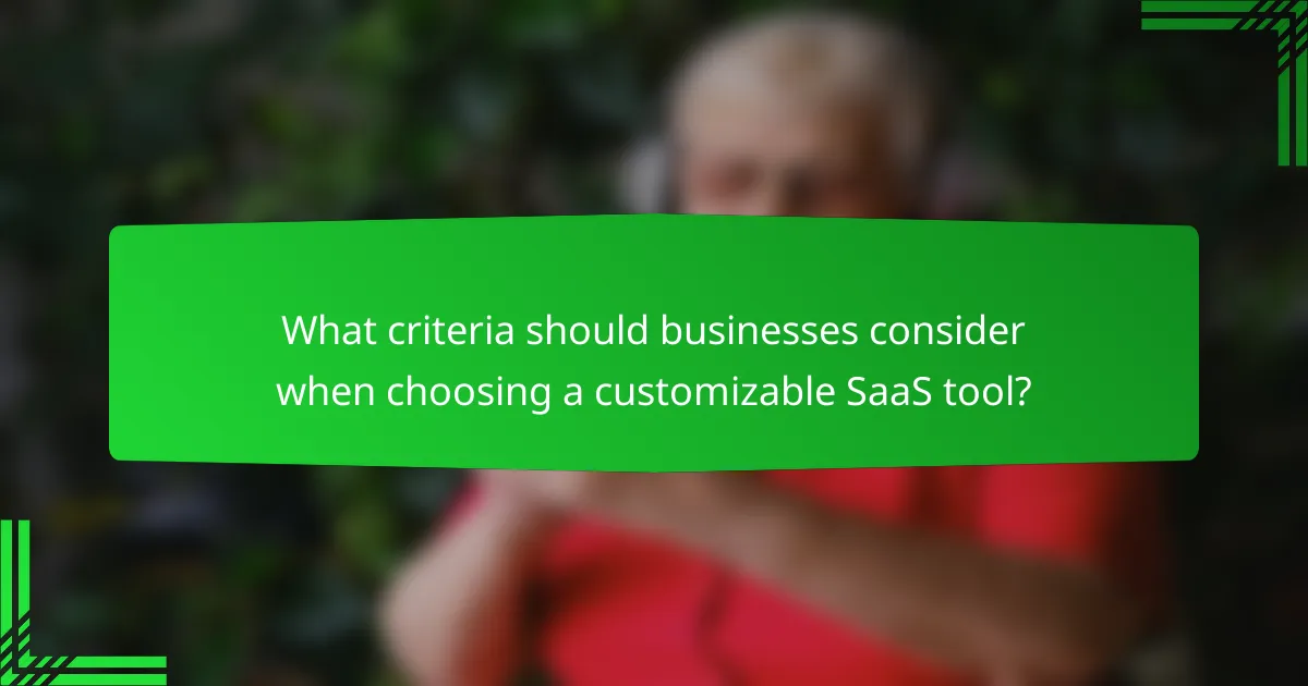 What criteria should businesses consider when choosing a customizable SaaS tool?