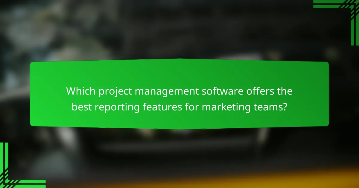 Which project management software offers the best reporting features for marketing teams?