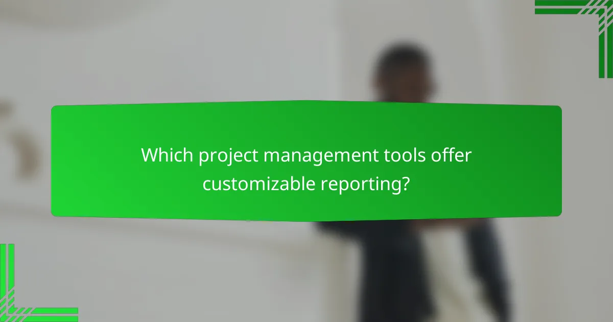 Which project management tools offer customizable reporting?
